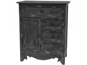 Distressed Matte Black Cabinet
